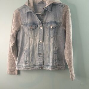 Wonder Nation Light Blue Denim Jacket with Gray Sleeves